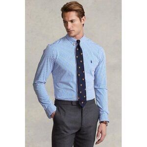 Ralph Lauren Classic Fit Stripe Poplin Shirt Long Sleeve Cotton 17 36/37 Mens